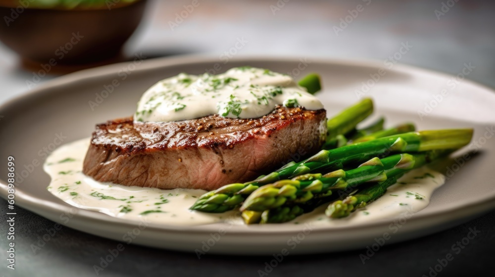 lamb chops with asparagus, ai generative lamb chops with asparagus, ai generative