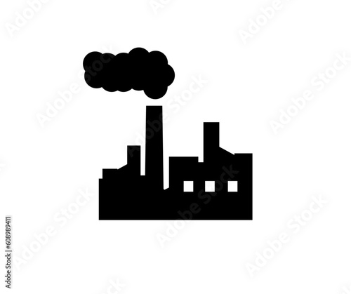 Black factory icon design. Industrial building, factory and power plants vector design and illustration.