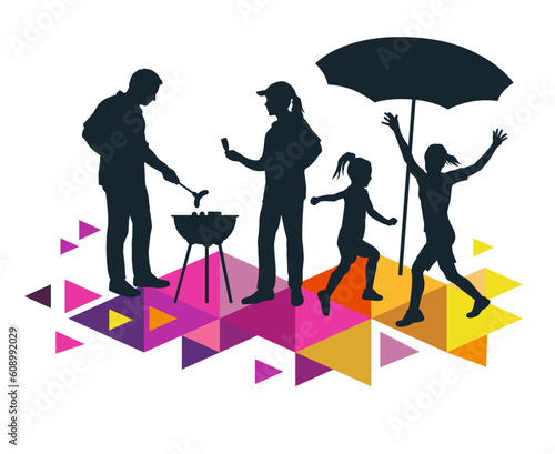 Barbecue graphic for use as a template for flyer or for use in web design.