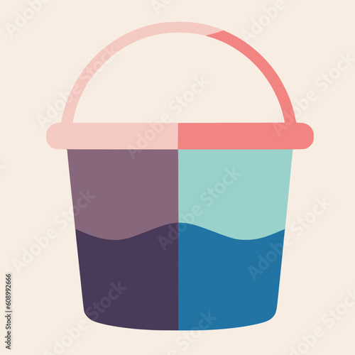 a beach pail; bucket flat vector illustration