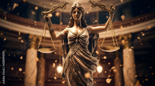 Broken Scales of Justice: Symbol of Legal System Failure photo