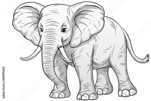 Cute elephant isolated on white background. Generative ai.