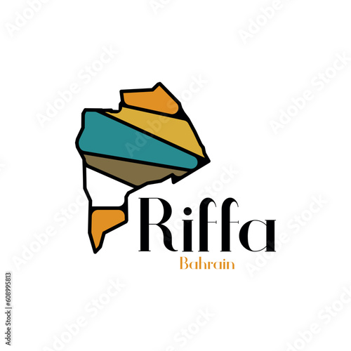 map Riffa vector illustration template, Image for design, website, banner, map, Vector illustration. photo