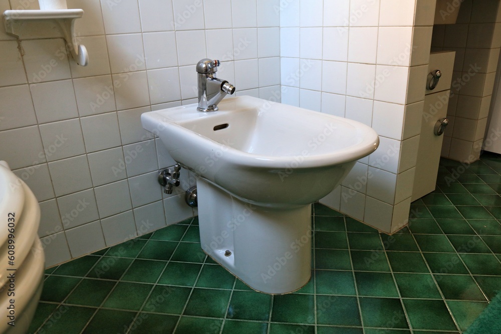Retro style bidet in Italian bathroom Retro style bidet in Italian bathroom