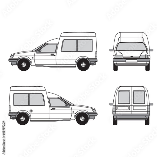 outline of van, minibus part 105