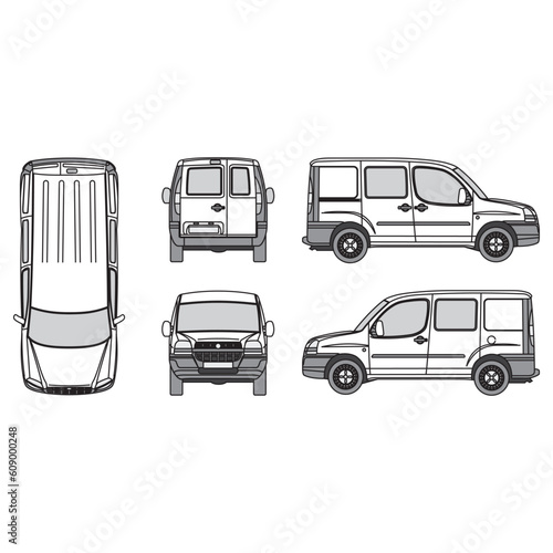 outline of van, minibus part 101
