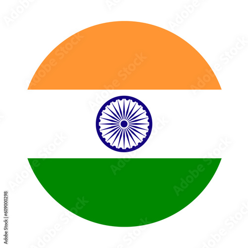 National India flag in circle Vector illustration 