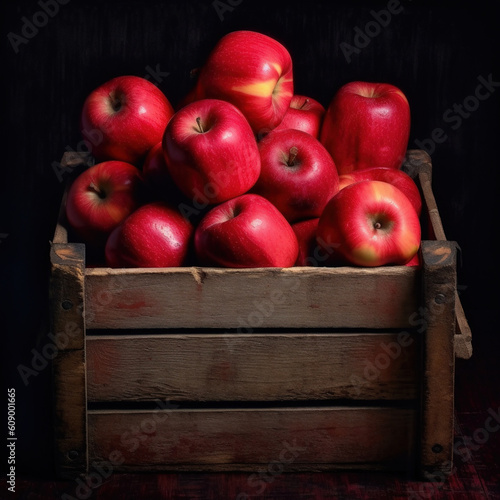 Organic-vegan  red apples in the basket