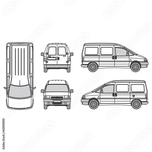 outline of van, minibus part 96
