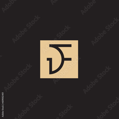 Letter D logo abstract modern and pairs elements in simple and modern style, with the gold color. 