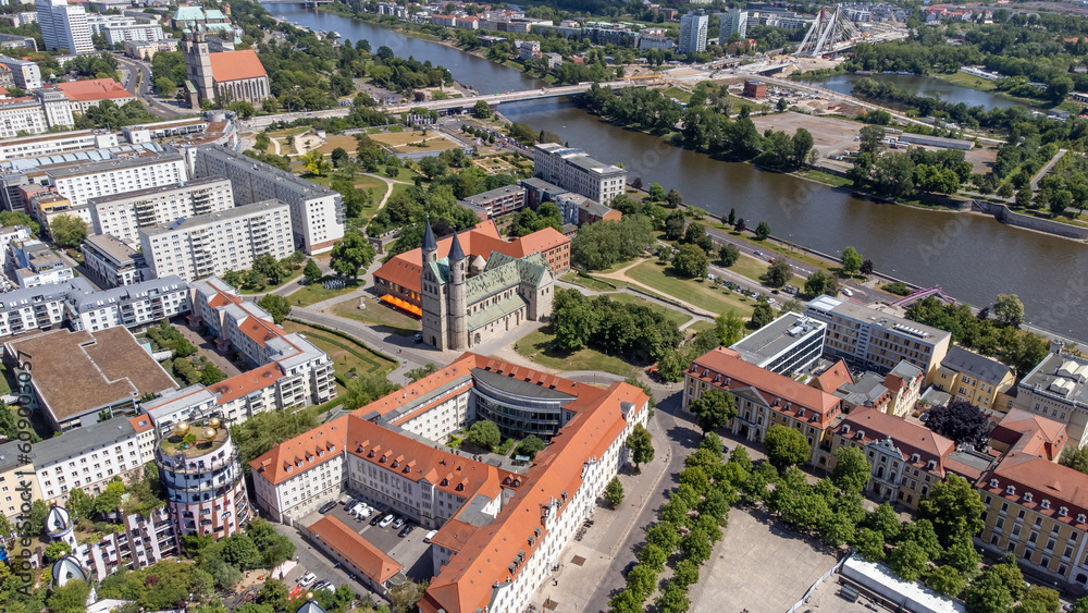 view of the city magdeburg in germany