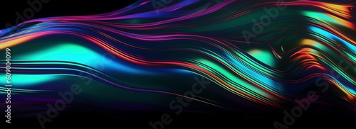 3d render abstract background. Wavy metallic texture banner, Ultraviolet wallpaper, fluid ripples, liquid metal surface, esoteric aura spectrum in bright colors Generative AI