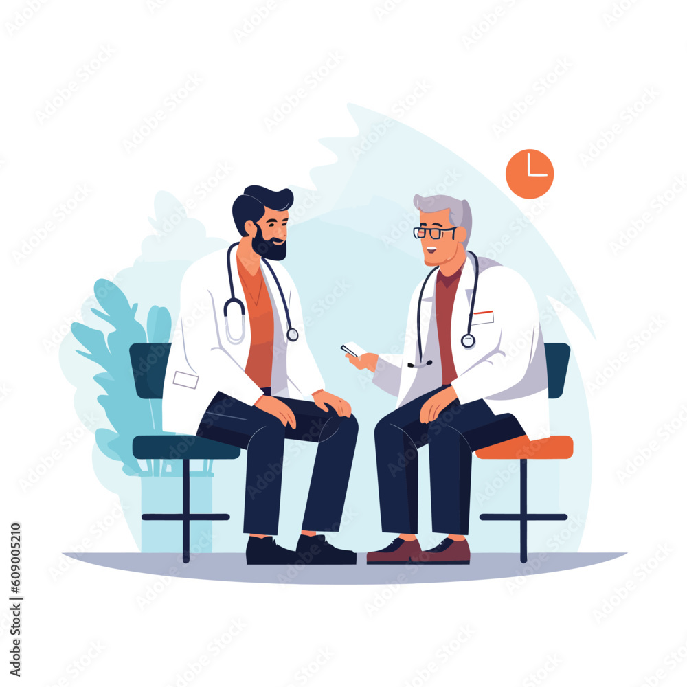 doctor is discussing with colleagues