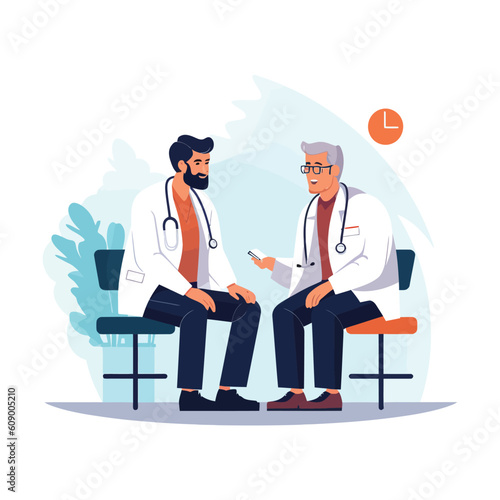 doctor is discussing with colleagues