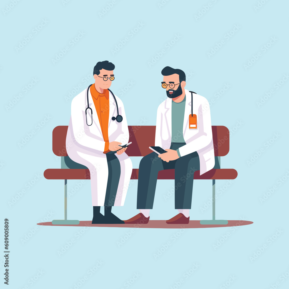 doctor is discussing with colleagues