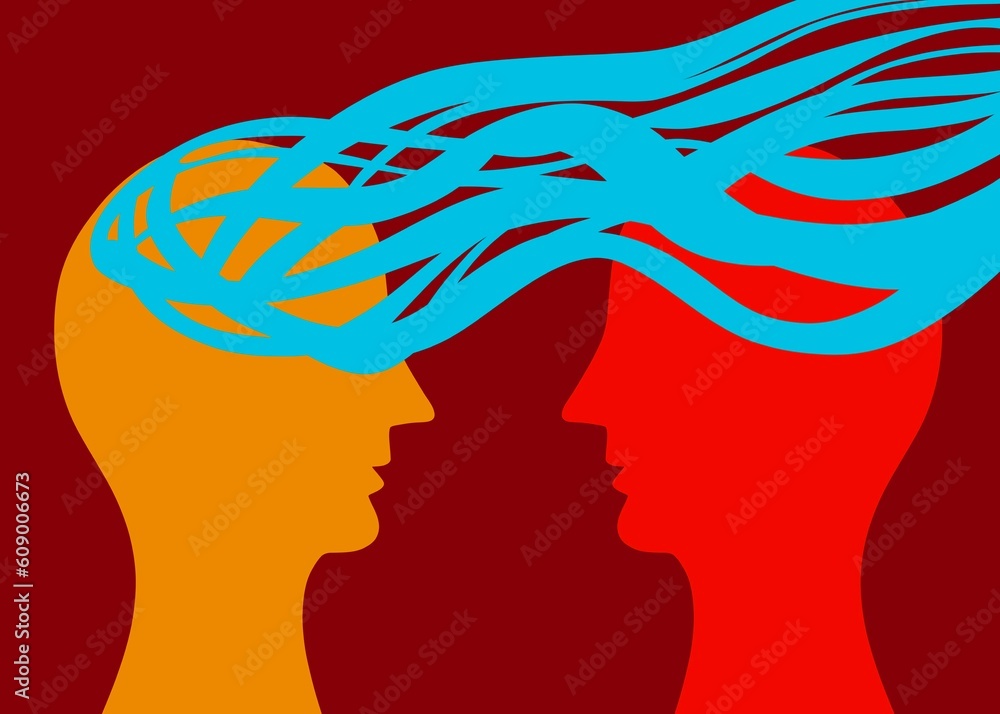 Lo Sono Due Persone Unite In Ogni Circostanza Dialogo tra due persone, comunicazione. Telepatia empatia amore