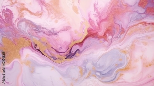 Elegant and luxurious abstract marble background with a combination of pink and gold colors. Generative AI