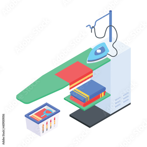 An isometric icon of drying rack 