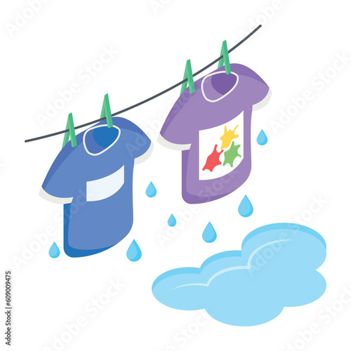 An isometric icon of drying rack 