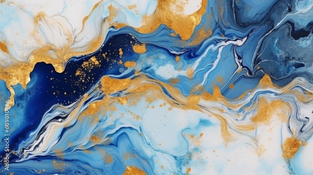 Elegant and luxurious abstract marble background with a combination of blue and gold colors. Generative AI Elegant and luxurious abstract marble background with a combination of blue and gold colors. Generative AI