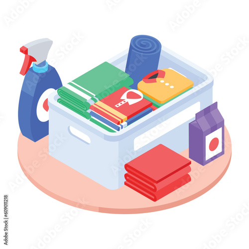 An isometric icon of drying rack 