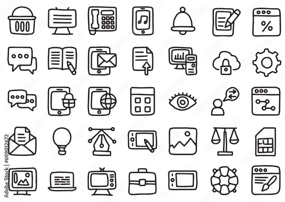 interface icon set, display icon set, ui icon set, basic icon set, line icon