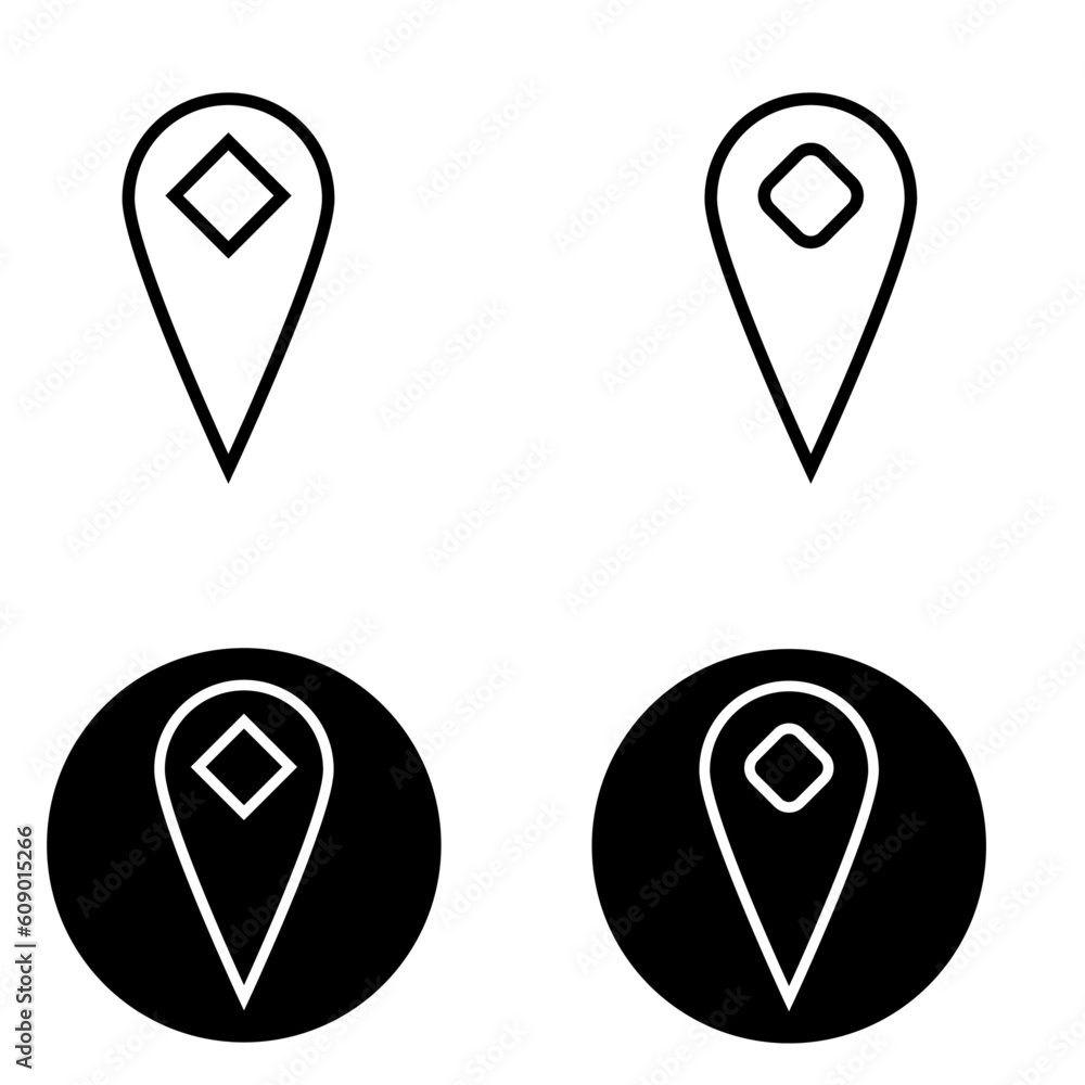 set of map pointers Modern map marker vector illustration black and white set of map pointers Modern map marker vector illustration black and white