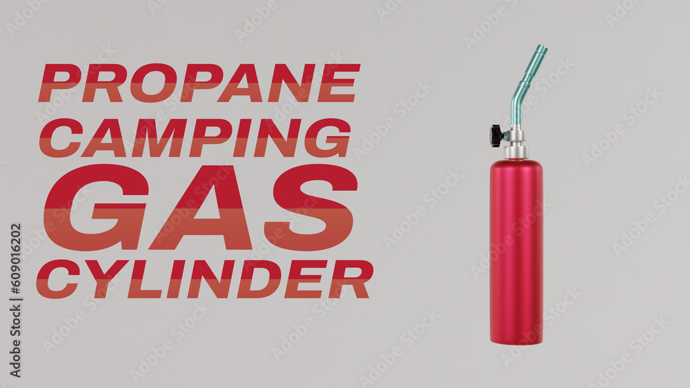 3D RENDER PROPANE CAMPING GAS CYLINDER WITH EMPTY SPACE ON THE ISOLATED WHITE BACKGROUND ILLUSTRATION TYPOGRAPHY 3D RENDER PROPANE CAMPING GAS CYLINDER WITH EMPTY SPACE ON THE ISOLATED WHITE BACKGROUND ILLUSTRATION TYPOGRAPHY