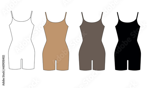 Set of vector drawings of sports jersey in beige, white, gray, black. Jerseys sports suit template. Sketch of suit for fitness, gym, wrestling, diving, athletics, cycling