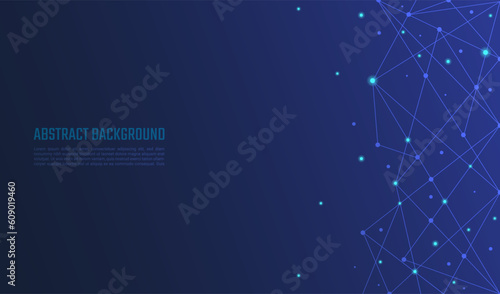 Abstract background and geometric pattern with connecting the dots and lines. Networking concept, internet connection and global communication for banner design or header
