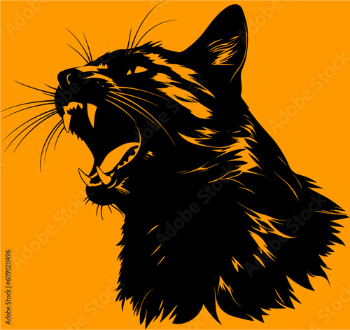 cat head silhouette illustration
