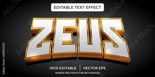 Fotografie, Obraz Zeus gold light color 3d editable text effect template