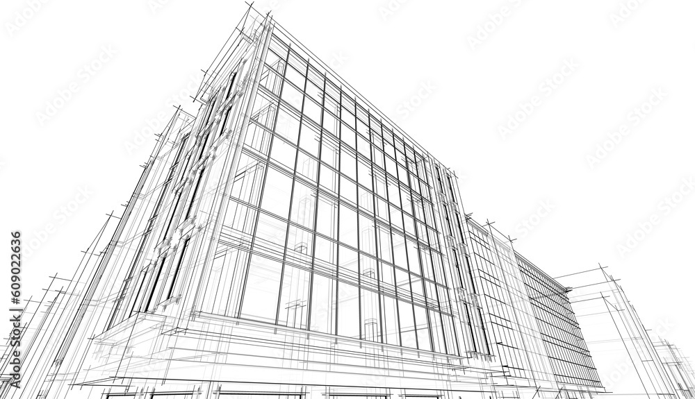 Modern office building concept 3d rendering Modern office building concept 3d rendering