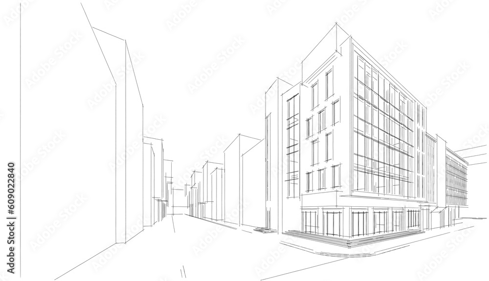 Fototapeta premium Modern office building concept 3d rendering