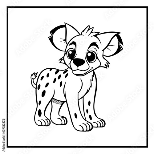 Baby Leopard Coloring Book Page Cartoon Ilustration-01