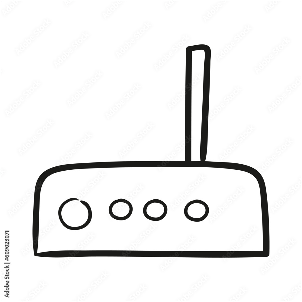 Modem. Hand drawn vector illustration