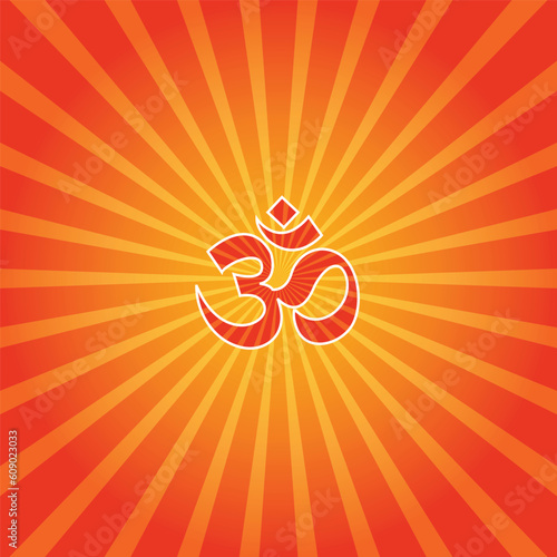 OM or Aum Symbol of Hinduism Design Concept for Social Media Temple and Printable.