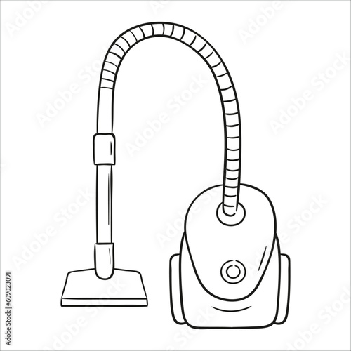 vacuum cleaner. Hand drawn vector illustration