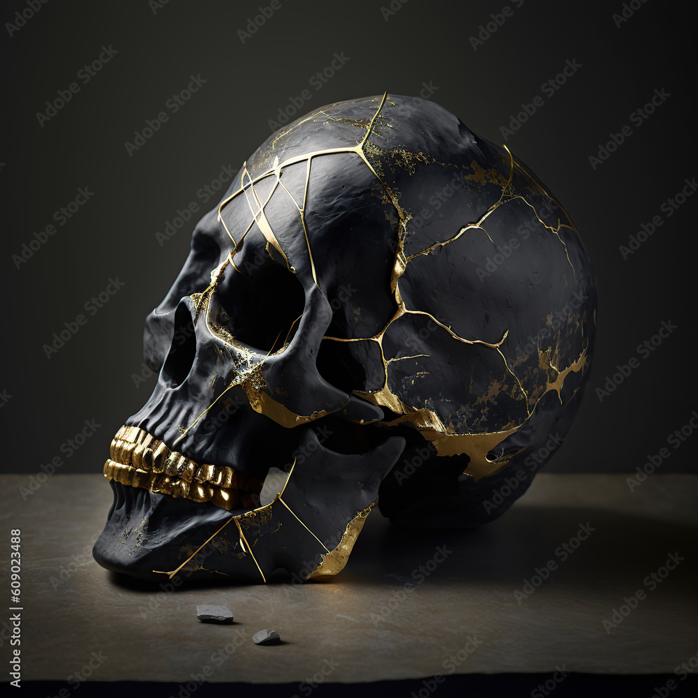 anatomical_skull_in_dark_kintsugi, generative AI anatomical_skull_in_dark_kintsugi, generative AI