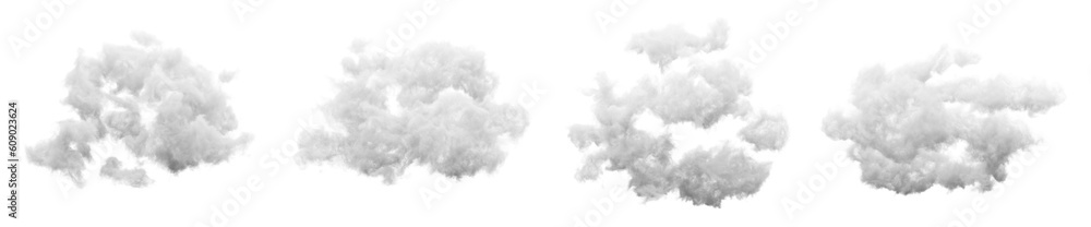 Cumulus and fluffy cloud shape with isolated on transparent background - PNG file, 3D rendering illustration, Clip art, cut out and sky elements Cumulus and fluffy cloud shape with isolated on transparent background - PNG file, 3D rendering illustration, Clip art, cut out and sky elements