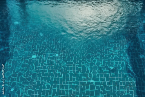 Top view of the pool and what is underwater in the pool, generative AI.