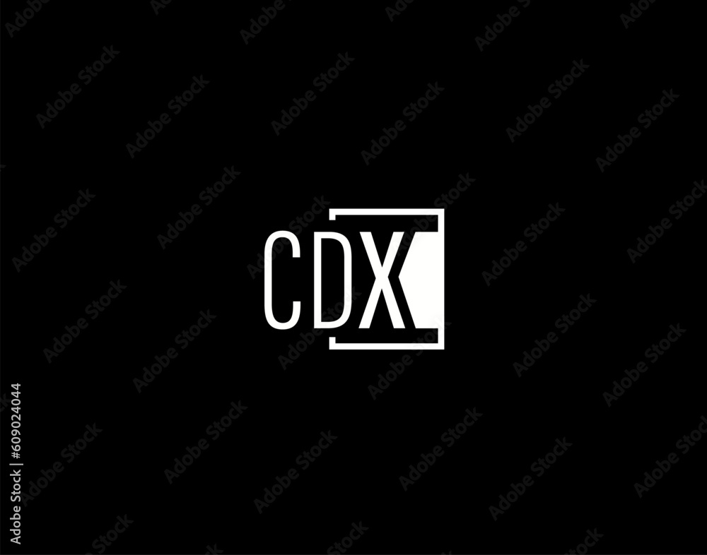 CDX Logo and Graphics Design, Modern and Sleek Vector Art and Icons isolated on black background