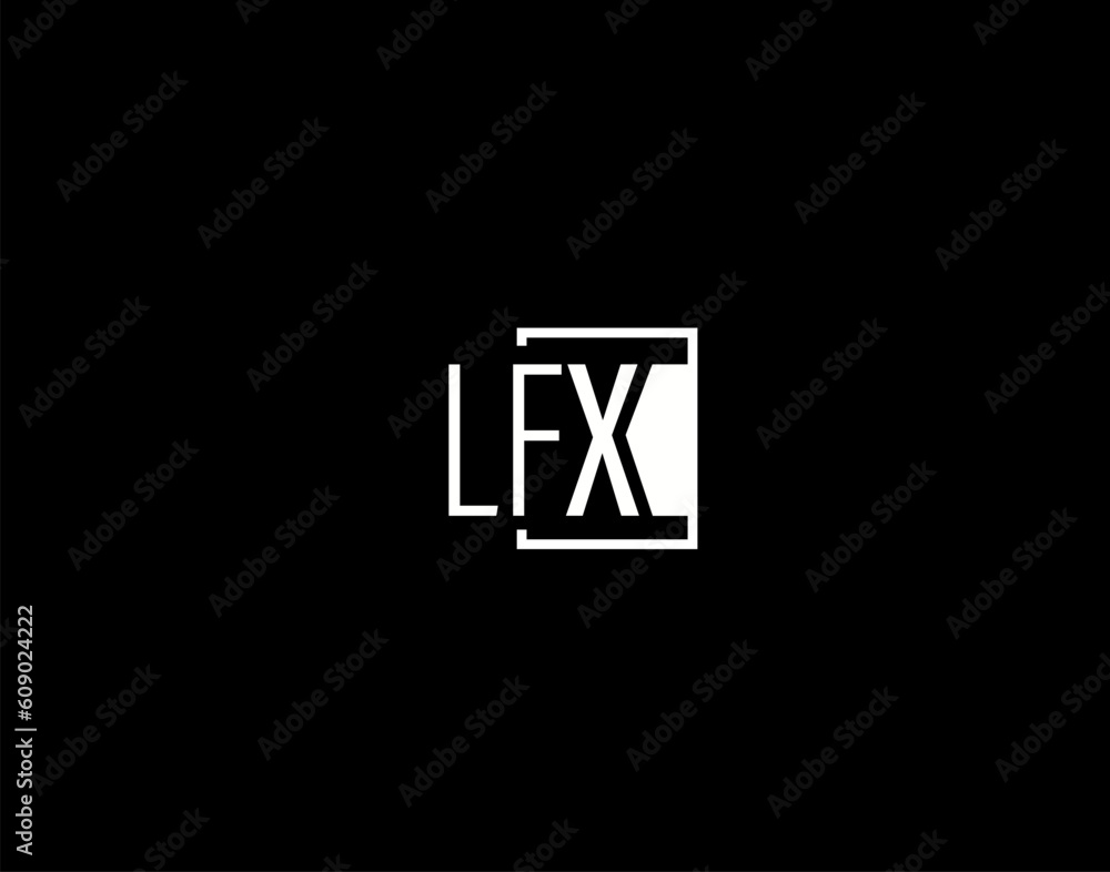 Obraz premium LFX Logo and Graphics Design, Modern and Sleek Vector Art and Icons isolated on black background