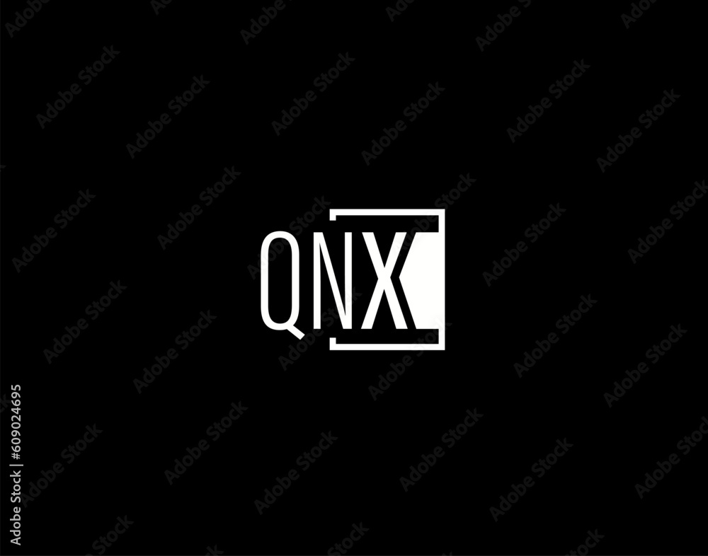 QNX Logo and Graphics Design, Modern and Sleek Vector Art and Icons isolated on black background QNX Logo and Graphics Design, Modern and Sleek Vector Art and Icons isolated on black background