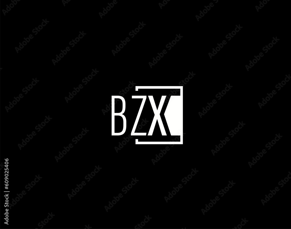 BZX Logo and Graphics Design, Modern and Sleek Vector Art and Icons isolated on black background BZX Logo and Graphics Design, Modern and Sleek Vector Art and Icons isolated on black background