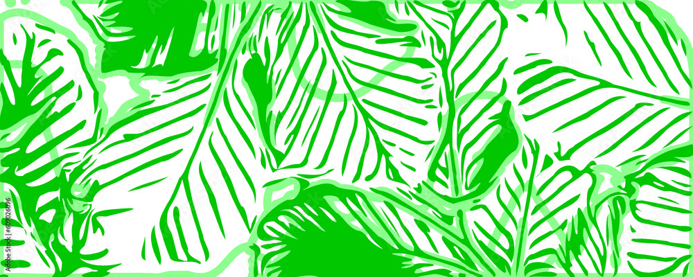 colour sketch of a leaf for a pamphlet design with transparent background