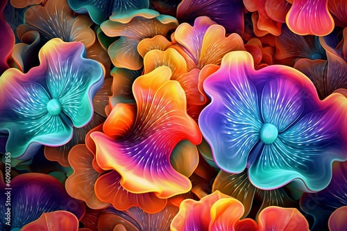 A colorful organic wallpaper background created with Generative AI technology