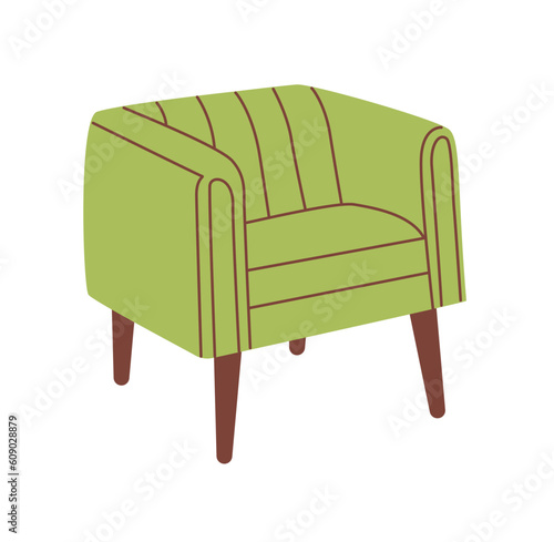 Armchair in trendy, modern style. Living room and patio furniture.