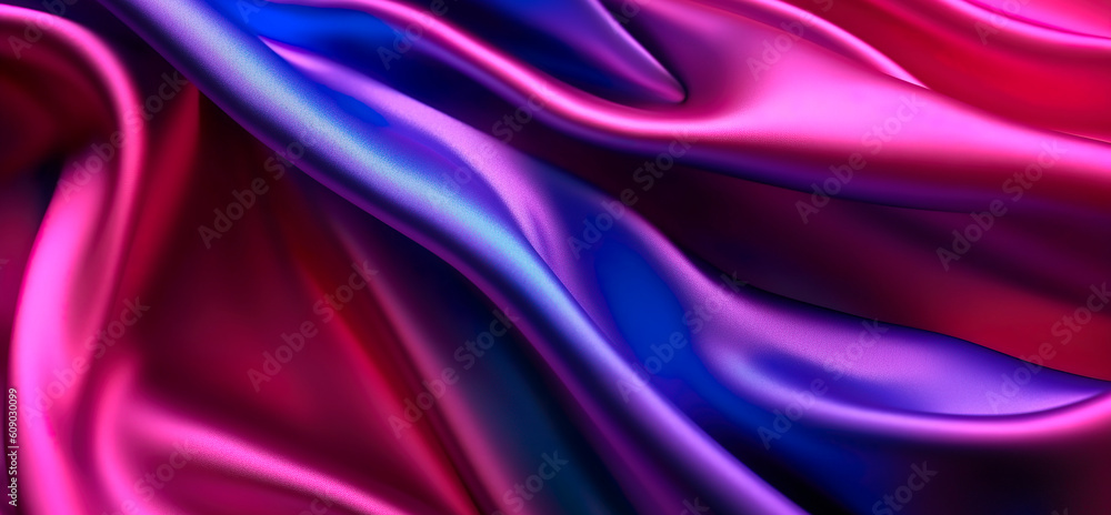 Satin silk , Color gradient. Colorful abstract background. Curtains, Soft folds. Shine cloth. Ai generated.