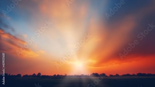 Background of colorful sky concept: Dramatic sunset with twilight color sky and clouds, Generative AI © Harvinder